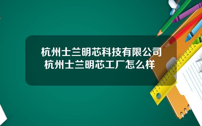 杭州士兰明芯科技有限公司 杭州士兰明芯工厂怎么样